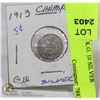 Image 1 : 1913 CANADA .05 K.G. 10 SILVER