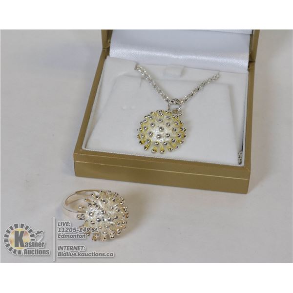 TIBETAN STYLE PENDANT CHAIN NECKLACE AND RING