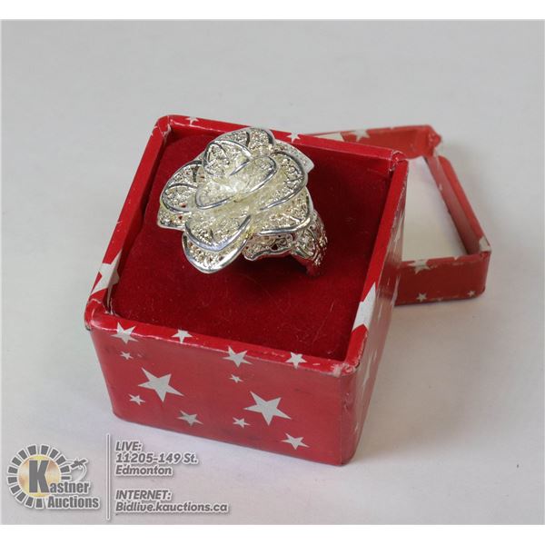 NEWEST DESIGN WHITE  ANNIVERSARY RING SZ8