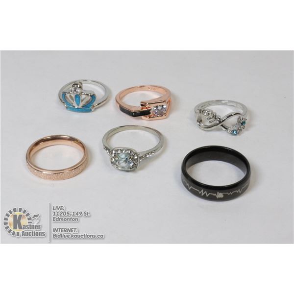 LOT OF 6  ESTATE RINGS