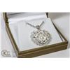 Image 1 : NEW LADIES 3D HEART SILVER TONE PENDANT NECKLACE