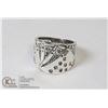 Image 1 : SILVER TONE PLAYING CARDS RING SZ 7
