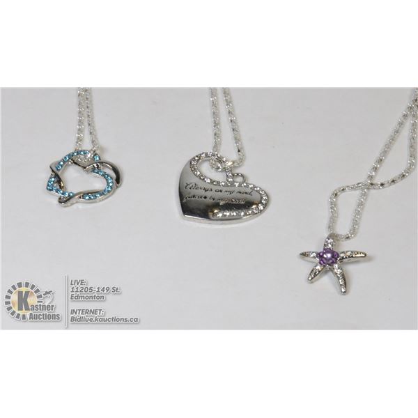 LOT OF 3 PENDANTS AND NECKLACES