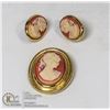 Image 1 : CAMEO BROACH & EARINGS
