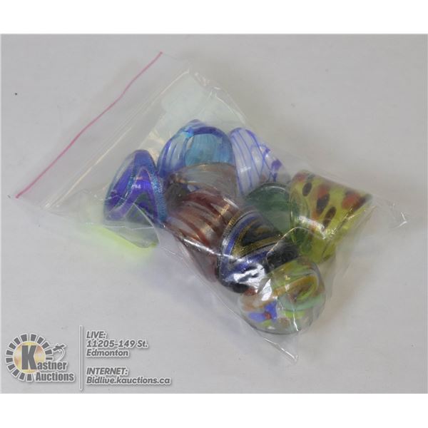 9 MURANO GLASS RINGS