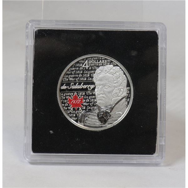 2012 CANADA WAR OF 1812 FINE SILVER $4 COIN