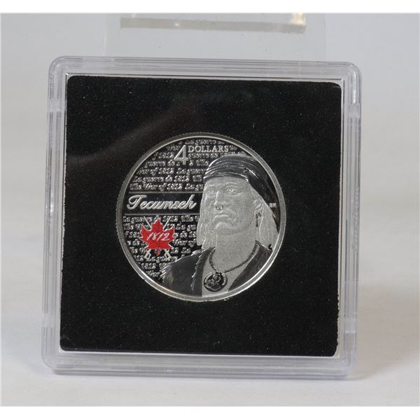 2012 CANADA WAR OF 1812 FINE SILVER $4 COIN
