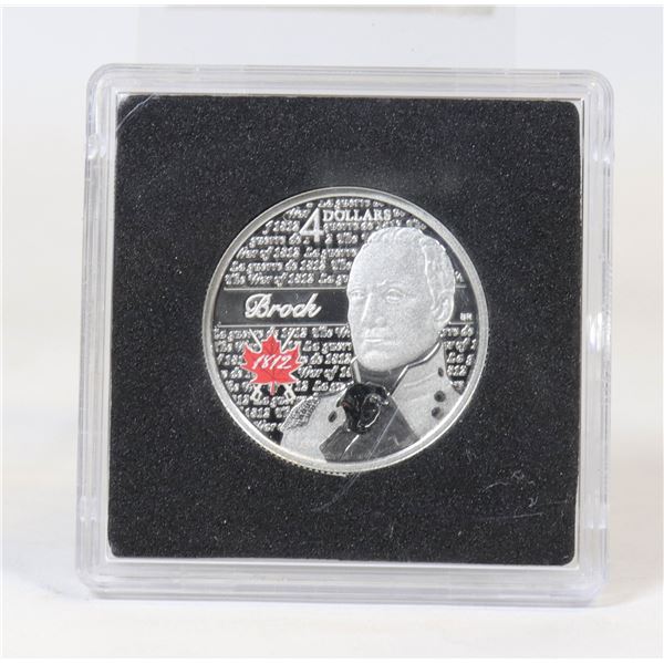 2012 CANADA WAR OF 1812 FINE SILVER $4 COIN