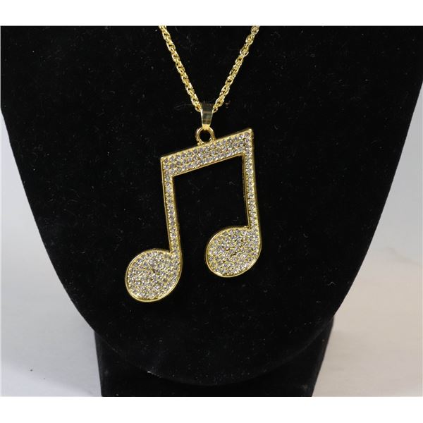 UNISEX MUSIC SYMBOL NECKLACE GOLDCFILLED