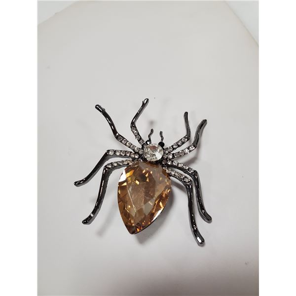 SPIDER RHINESTONE BROOCH