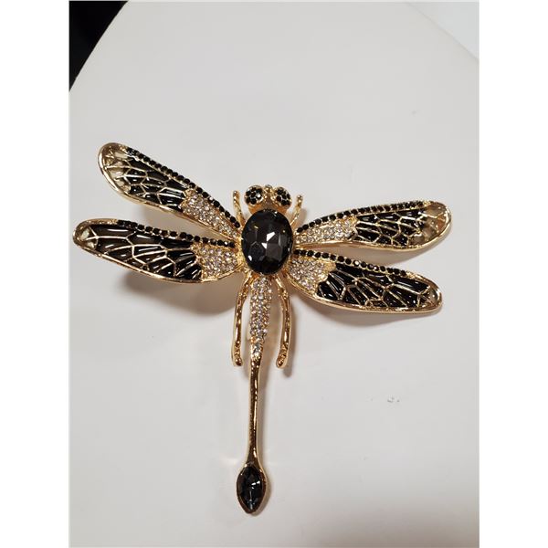 DRAGONFLY RHINESTONE BROOCH