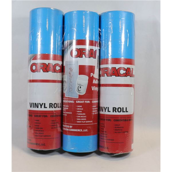 3 ROLLS OF ORACLE 651 PERMANENT ADHESIVE VINYL
