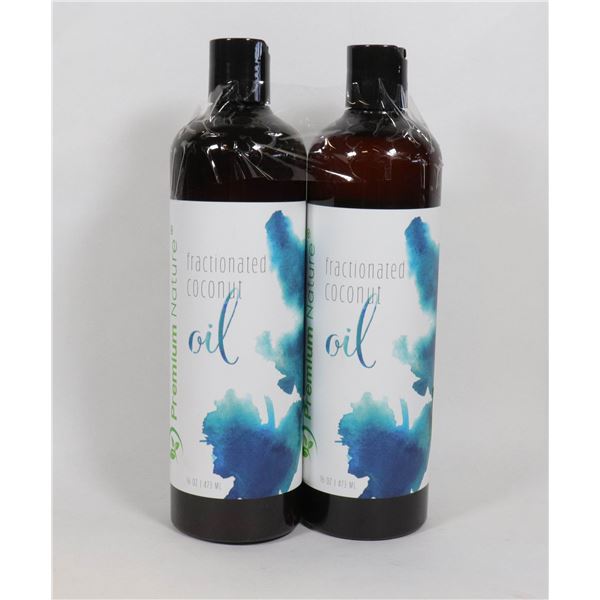 2 BOTTLES OF FRACTIONATED COCONUT OIL, 16OZ PER