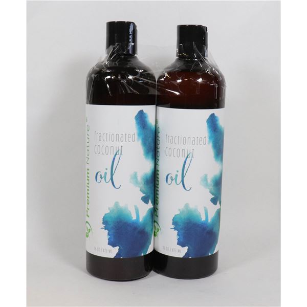 2 BOTTLES OF FRACTIONATED COCONUT OIL, 16OZ PER