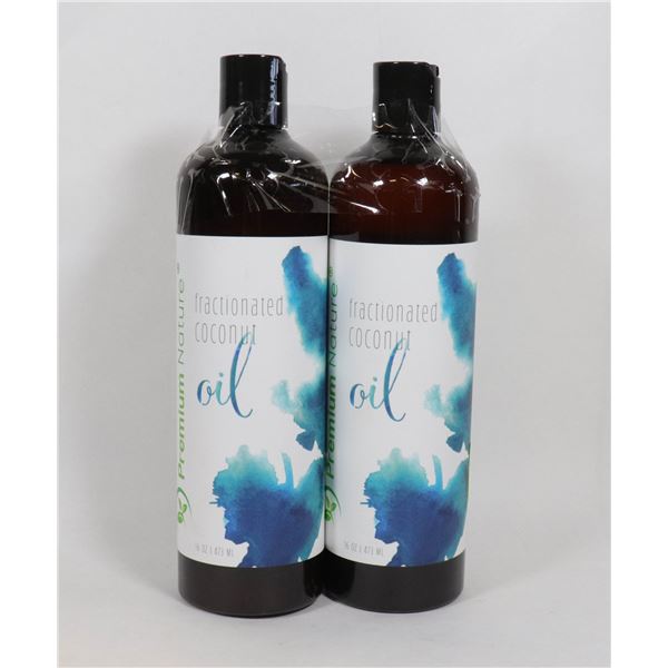 2 BOTTLES OF FRACTIONATED COCONUT OIL, 16OZ PER