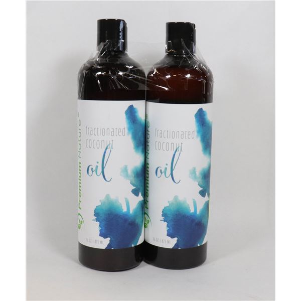 2 BOTTLES OF FRACTIONATED COCONUT OIL, 16OZ PER