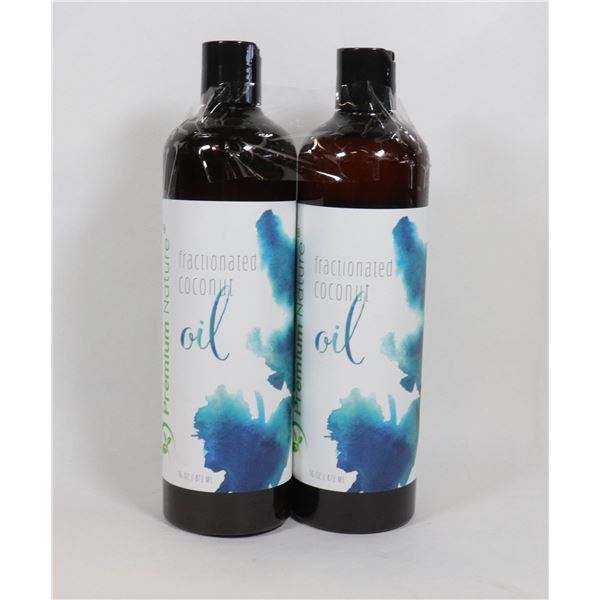 2 BOTTLES OF FRACTIONATED COCONUT OIL, 16OZ PER