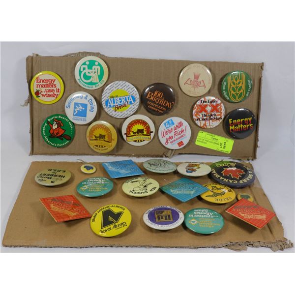 LOT OF VINTAGE PINBACKS ASSORTED