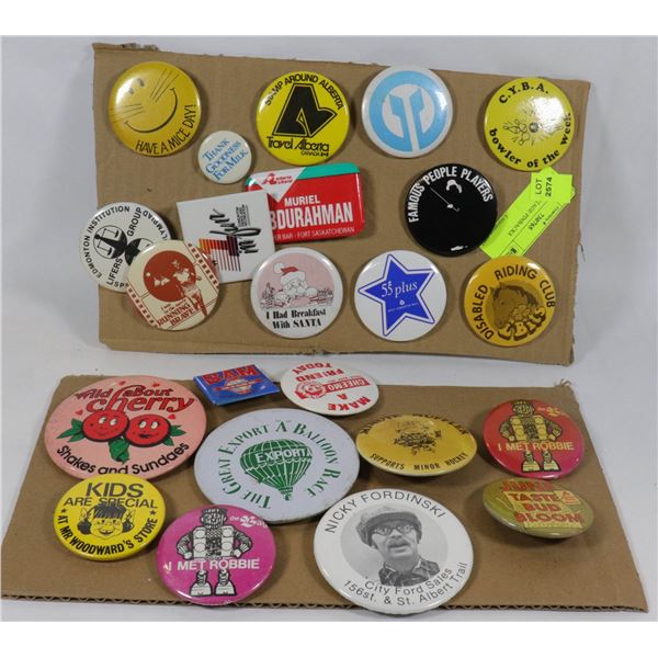 LOT OF VINTAGE PINBACKS ASSORTED