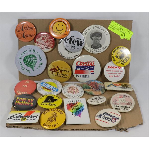 LOT OF VINTAGE PINBACKS ASSORTED