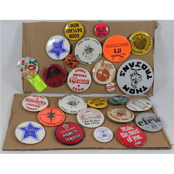 LOT OF VINTAGE PINBACKS ASSORTED