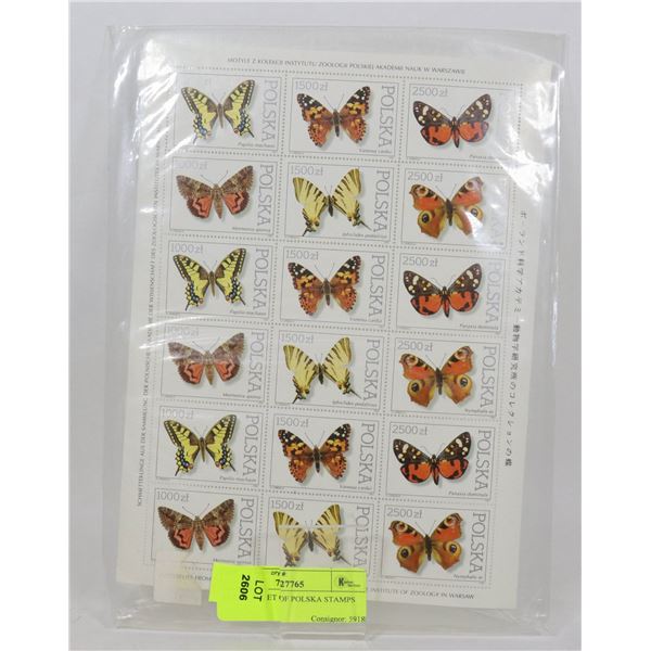 BLOCK SHEET OF POLSKA STAMPS