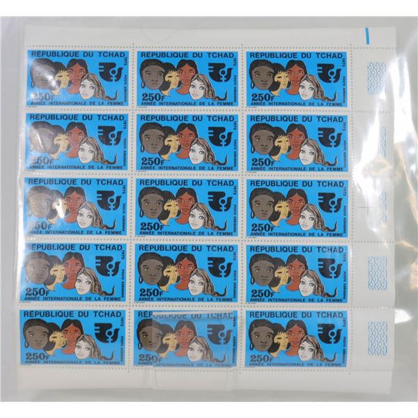 BLOCK SHEET REPUBLIQUE DU CHAD STAMPS. 1975