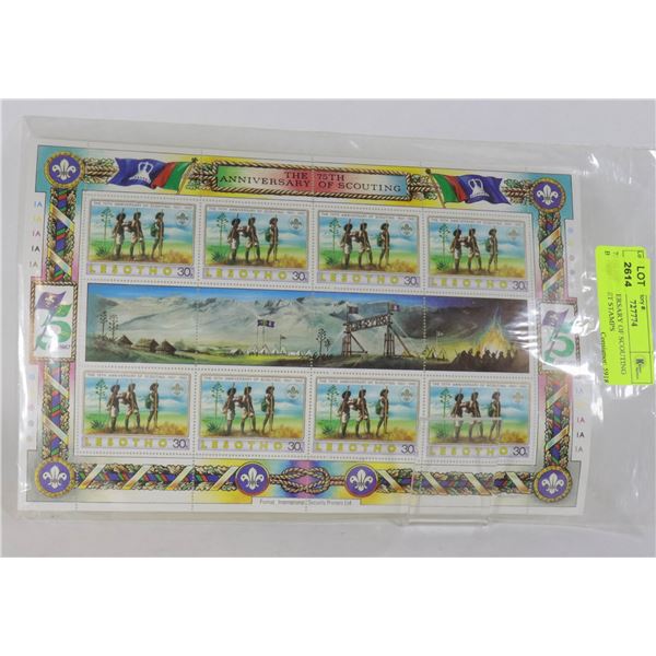 75TH ANNIVERSARY OF SCOUTING BLOCK SHEET STAMPS