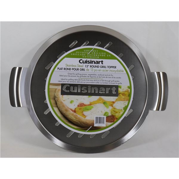 CUISINART STAINLESS STEEL 13" ROUND GRILL TOPPER