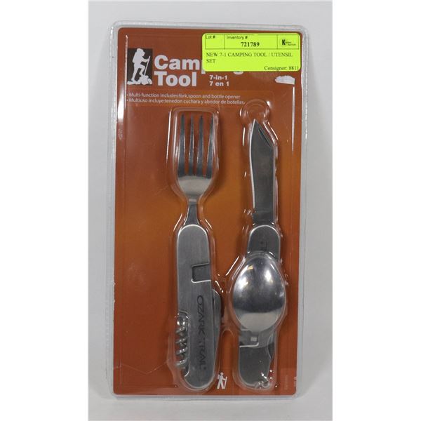 NEW 7-1 CAMPING TOOL / UTENSIL SET