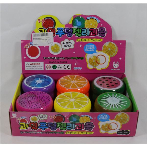 BOX OF 18 BIG FRUIT CRYSTAL MUD - NOT EDIBLE