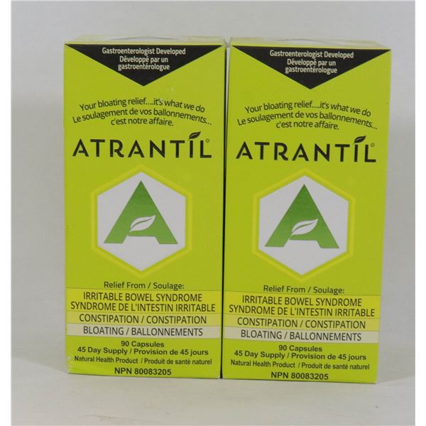 LOT OF 2 ATRANTIL IBS CAPSULES, 90PER BOTTLE