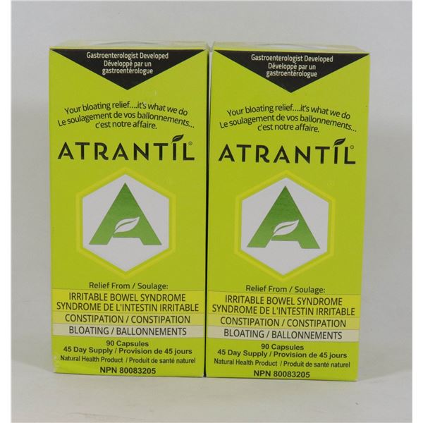 LOT OF 2 ATRANTIL IBS CAPSULES, 90PER BOTTLE