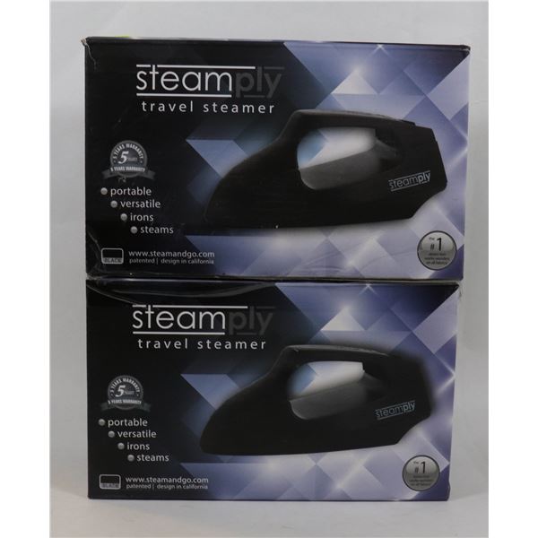 2 NEW BLACK STEAMPLY TRAVEL STEAMERS