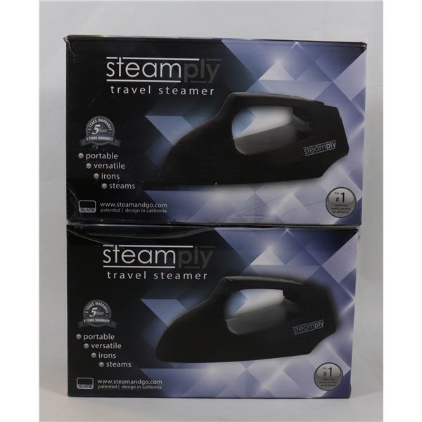 2 NEW BLACK STEAMPLY TRAVEL STEAMERS