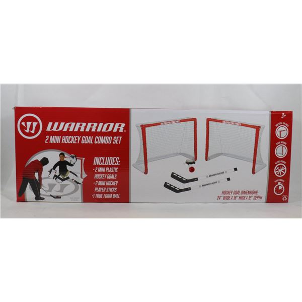 NEW WARRIORS MINI HOCKEY GOAL COMBO SET