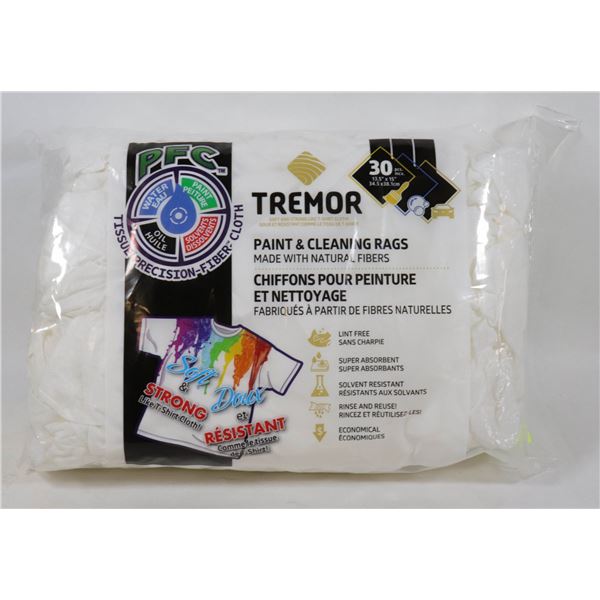 NEW TREMOR PAINT & CLEANING RAGS 30PCS
