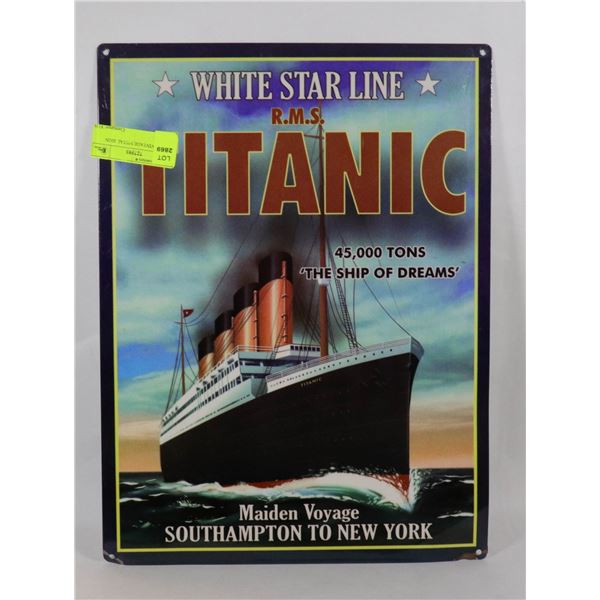 TITANIC VINTAGE METAL SIGN