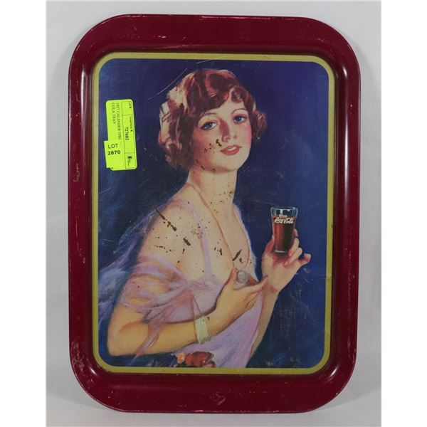 1927 CALENDER GIRL RARE COCA COLA TRAY