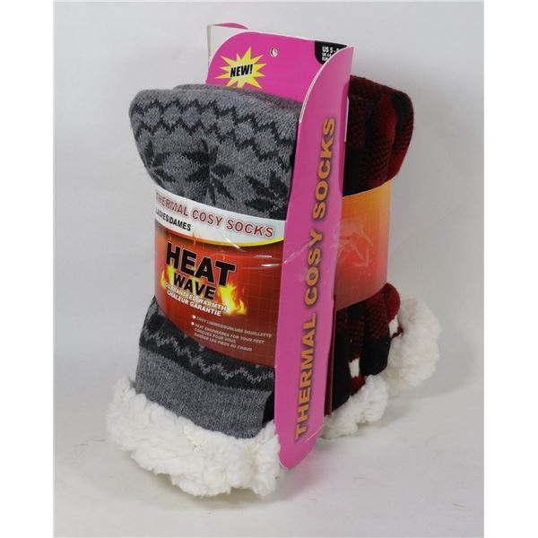 2PK LADIES COZY SLIPPER SOCKS