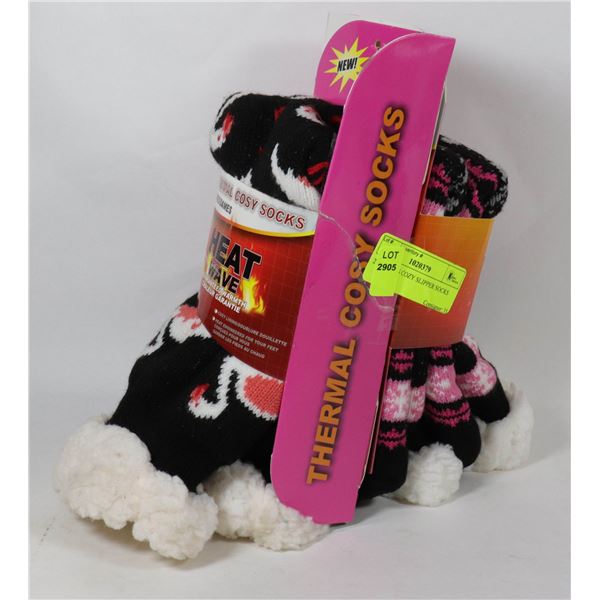 2PK LADIES COZY SLIPPER SOCKS