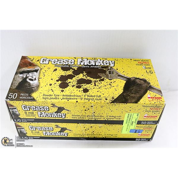 2 NEW BOXES OF LARGE GREASE MONKEY GLOVES