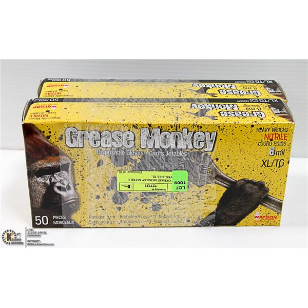 NEW GREASE MONKEY NITRILE GLOVES. SIZE XL.