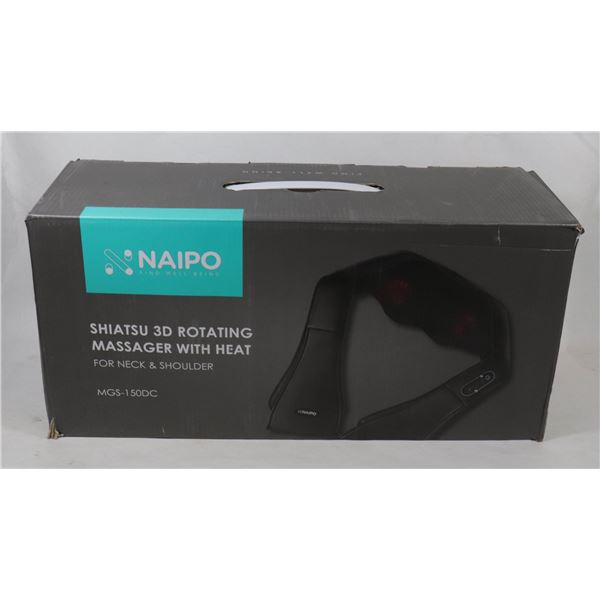 SHIATSU ROTATING MASSAGER WITH HEAT FOR NECK &