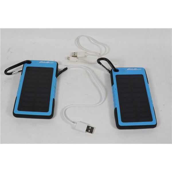LOT OF 2 EDDIE BAUER SOLAR POWER BANKS 6000MAH