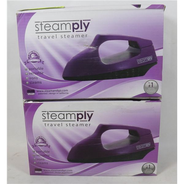2 NEW PURPLE STEAMPLY TRAVEL STEAMERS