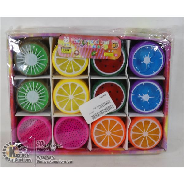 BOX OF 24 FRUIT CRYSTAL MUD - NON EDIBLE