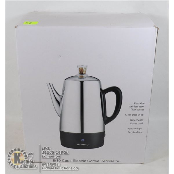 MIXPRESSO 8 TO 10 CUP ELECTRIC COFFEE PERCULATOR