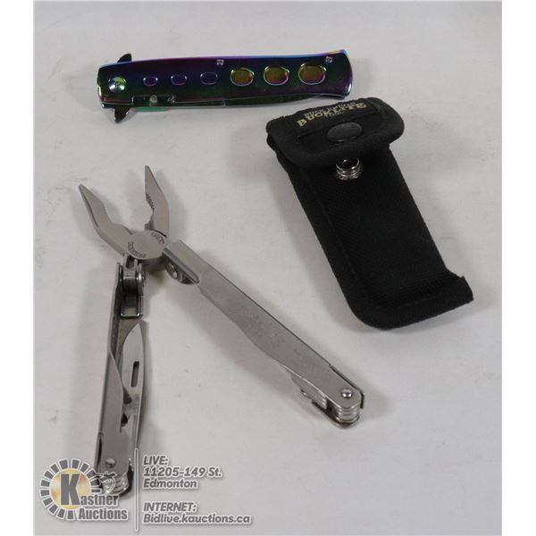 1 BUCKLITE TOOL AND OIL SLICK KNIFE