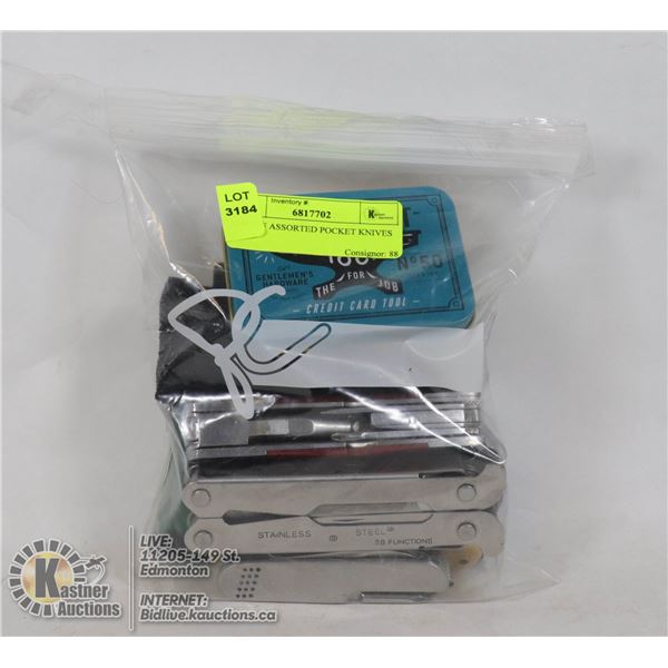 BAG OF ASSORTED POCKET KNIVES